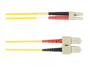 Black FOCMRSM-015M-SCLC-YL Os2 9-micron Single-mode Fiber Optic Patch 