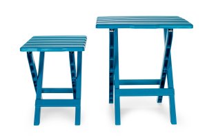 Camco 51680 Plastic Folding Table Aqua