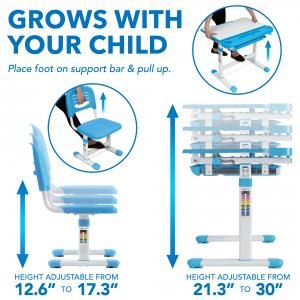 Relaunch MI-10202 Kids Desk And Chair Set Blue