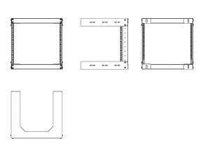 4xem 4XOPENWALL9UD 9u Wallmount Open Frame