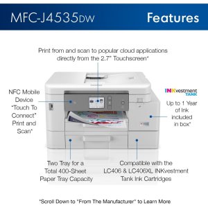 Original Brother MFC-J4535DW Ink-jet Aio Inkvestment Tank