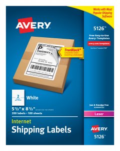 Avery 5126 Avery White Shipping Label With Trueblock Technology For La