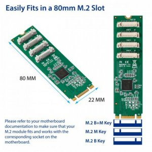 Syba SY-PEX15066 Pci-express 1.1 Based, M.2 4-port Serial