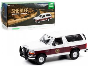 Greenlight 19103 1994 Ford Bronco Xlt White With Burgundy Stripes \abs