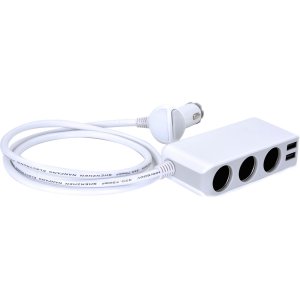 Worryfree 3SOC2USBCC-WHT Car Charger Adapter Splitter