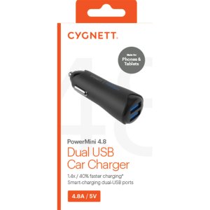 Cygnett CY2002PAPM4 Powermini 4.8 Dual Usb Car