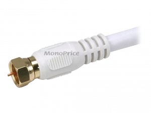 Monoprice 4057 Rg6 75ohm Coax Cable W F Type 3ft - Wht