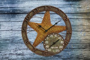 Elizabeth 98203 14 Starfish Clock W Thermomet