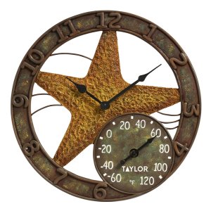 Elizabeth 98203 14 Starfish Clock W Thermomet