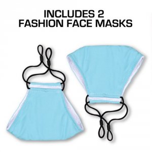 Generic GRPWFMC100LBWS 2pack Reusable Cloth Facemask-light Blue