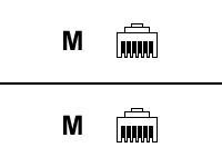 Black EL06MS-25 Rj-11 Modular Cable, 6-wire, Straight-pi