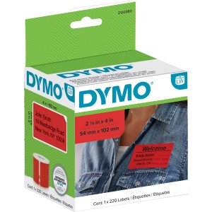 Dymo 2133383 Dy Lw 2-18x4inch Name Bdg Blkred 220ct Noam