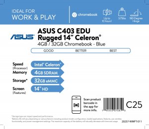 Asus C403NA-WS42-BL Nb C403na-ws42-bl 14 Celeron N3350 4gb 32gb Intel 