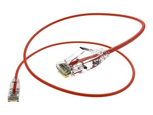 Unc CS6A-01F-RED Clearfit Slim 28awg Cat6a Cable Red 1ft