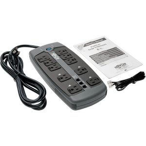 Tripp TRP TLP1008TEL Surge Protector 120v 10 Outlet Rj11 8' Cord 2395 