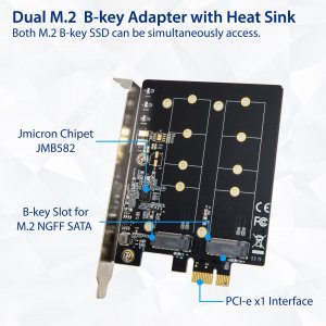 Syba SI-PEX40153 Dual M.2 B-key Pcie X1 Adapter