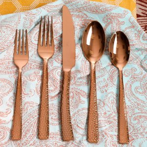 Gibson 79576.2 Elite Stonehenge 20 Piece Flatware Set In Rose Gold