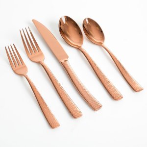 Gibson 79576.2 Elite Stonehenge 20 Piece Flatware Set In Rose Gold