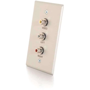 C2g BC-41013 Single Gang Composite Video + Stereo Audio Wall Plate - B