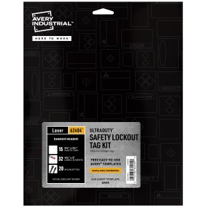 Avery AVE 62404 Averyreg; Ultraduty Hazard Warning Tag Kit - 3.25 Leng