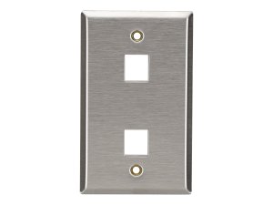 Black WP371 Stainless Steel Wallplate, Keystone, Single-width, 2-punch