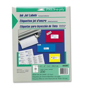 Avery 30583 Pres-a-ply (2 X 4) (white Inkjet) (10 Labelssheet) (25 She