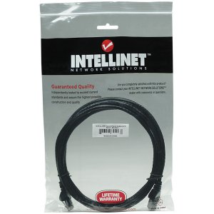 Intellinet 342049 3 Ft Black Cat6 Snagless Patch Cable