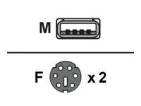 Black USBPS2-R2 Usb To Ps2 Keyboardmouse Adapter