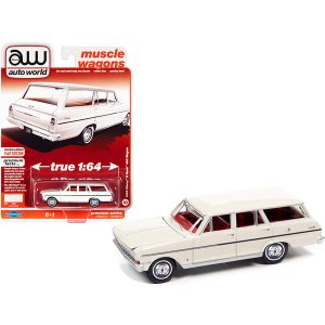 Autoworld 64332-AWSP083A 1963 Chevrolet Ii Nova 400 Wagon Ermine White