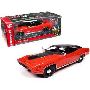 Autoworld AMM1268 1971 Plymouth Gtx 440+6 Hardtop Tor Red With Black T