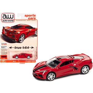 Autoworld 64332-AWSP084A 2020 Chevrolet Corvette C8 Stingray Torch Red