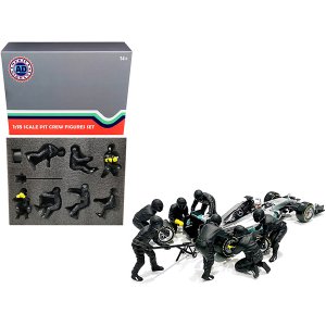 American 76554 Formula One F1 Pit Crew 7 Figurine Set Team Black Relea