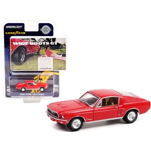 Greenlight 30247 1968 Ford Mustang Red Wide Boots Gt Goodyear Vintage 