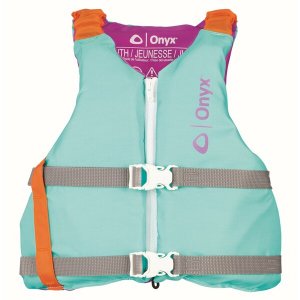 Onyx 121900-505-002-21 Onyx Youth Paddle Life Jacket Aqua