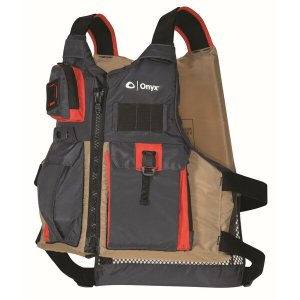 Onyx 121700-706-005-17 Onyx Kayak Fishing Universal Life Jacket Tan-gr