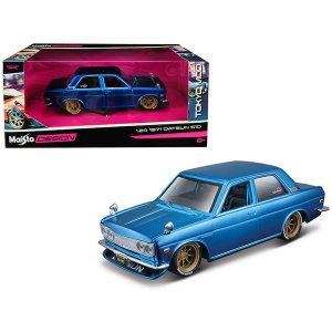 Maisto 32527bl 1971 Datsun 510 Matt Candy Blue With Gold Wheels Tokyo 