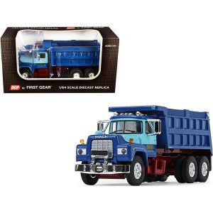 First 60-1161 Mack R Model Tandem Axle Dump Truck Sid Kamp Dark Blue A