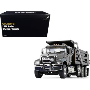 First 10-4210 Mack Granite Mp Dump Truck Stormy Gray Metallic And Blac