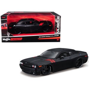 Maisto 32529mtbk 2008 Dodge Challenger Matt Black Modern Muscle 124 Di