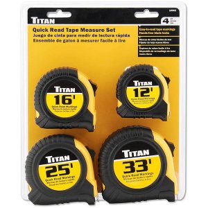 Titan 10902 Tool 4 Pc Tape Measure Set