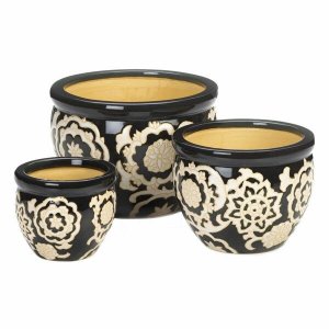 Summerfield 10018723 Floral Nights Ceramic Planter Set