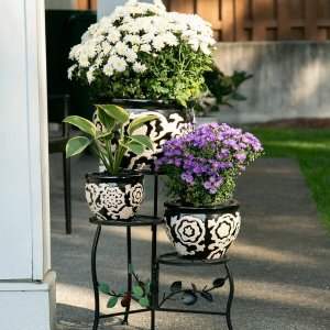 Summerfield 10018723 Floral Nights Ceramic Planter Set