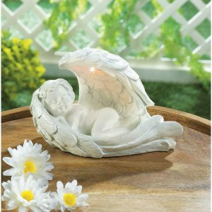 Wings 10018308 Peaceful Solar Cherub Figurine