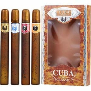 Cuba 121297 4 Piece Variety With  Gold, Blue, Red  Orange  All Are Edt