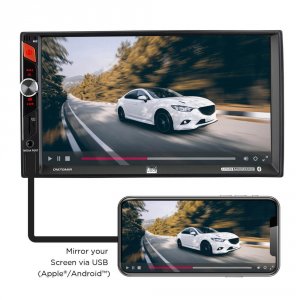 Dual DM70MIR 7 Mechless Mirroring Bluetooth Av Double Din Receiver Usb