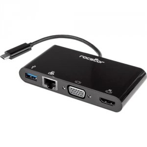 Rocstor Y10A248-B1 Usb-c Multiport Adapter - Black