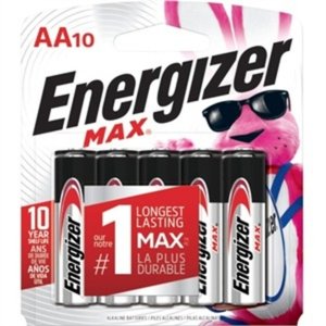 Energizer E91CP-10 Max Alkaline Aa Batteries, 10 Pack