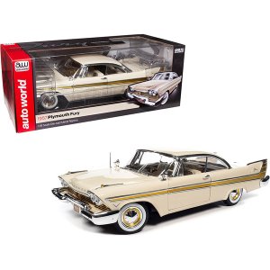 Autoworld AW272 1957 Plymouth Fury Sand Dune White With Gold Accents 1