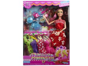 Bulk GE570 11quot; Moveable Beauty Doll With Kitchen And Fashion Acces