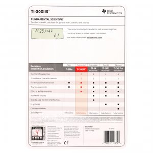 Texas TI-30X-IIS Dual Power Scientific Calculator - 2 Line(s) - Lcd - 